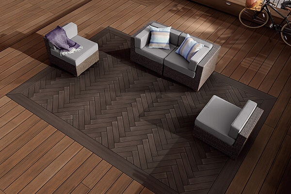 herringbone deck inlays